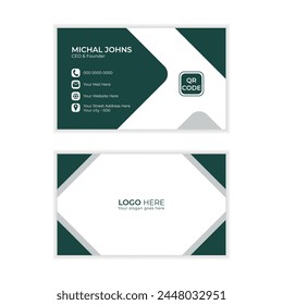 Modern professional corporate minimalist business card or visiting card design template with elegant shapes and colors