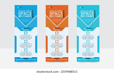 Modern and professional corporate roll-up banner design, ideal for businesses, events, and conferences. Clean layout with bold typography, sleek graphics, and ample space for logo, text, and visuals.