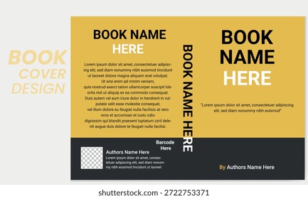 Modern professional and creative book cover template with front, back, spine and yellow black geometric layout
