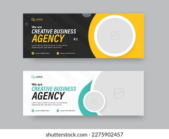 Modern professional Creative Business Agency marketing social media cover or web banner template.