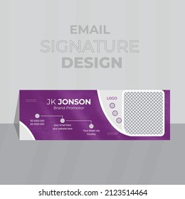 Modern Professional Creative Victor Unique Email Signature Template or a Cover design. Standard Email Signature Or Visual Cover Presentations easy to use a company.