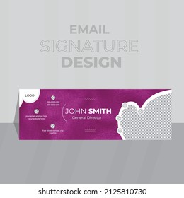 Modern Professional Creative Victor Unique Email Signature Template or a Banner design. Standard Email Signature Or Visual Cover Presentations easy to use a company.