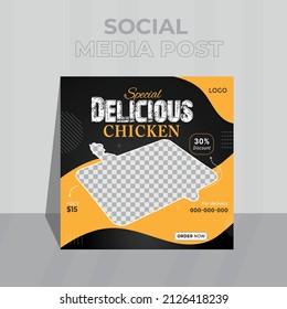 Modernes, professionelles, kreatives, einzigartiges Foodal Social Media Template oder ein Bannerdesign. Square Poster Design oder Visual Cover Präsentationen leicht zu verwenden ein Unternehmen.