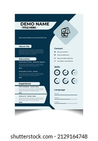 modern professional CV Resume Template Vector Design