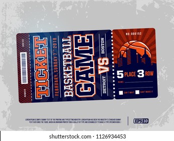 Modern professional design of basketball tickets in blue theme.