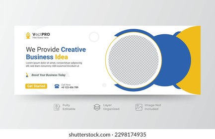 Modern Professional Digital marketing social media Facebook cover or web banner template.
