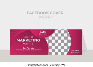 Modern Professional Digital marketing social media Facebook cover. 