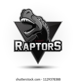 Modern professional dinosaur logo for a sport team. Vector logo on a white background.