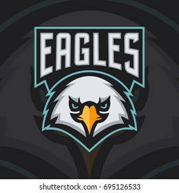 modern professional eagles team sport logo. angry mascot vector illustration