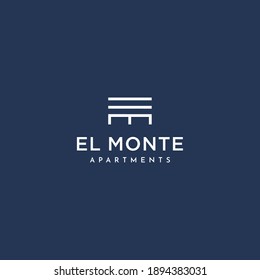 Modern and professional EM letter initial apartment logo