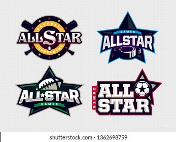 Modern professional emblem all star collection for sports 