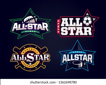 Modern professional emblem all star collection for sports 