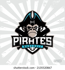 Modern professional emblem logo with a monkey image