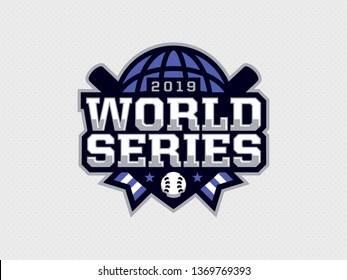 Modern professional emblem logo world series for baseball games
