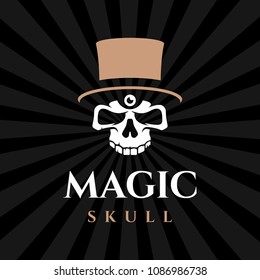 Modern professional emblem magic skull in black theme