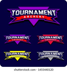 Modern professional emblem Turnament archery Sports, Typography