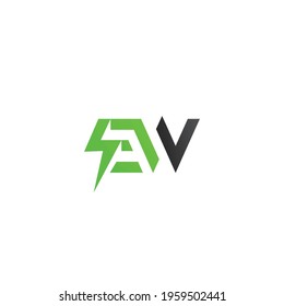 Modern and professional EW letter initials electric logo design