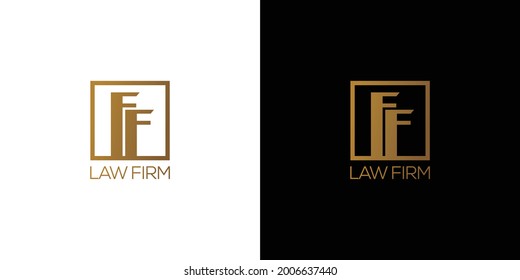 Modern and professional FF logo design for law firm