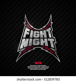 Modern professional fighting logo design. Fight night sign.