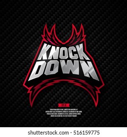 Modern professional fighting logo design. Knock down sign.