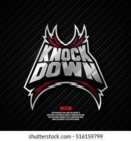 Modern professional fighting logo design. Knock down sign.