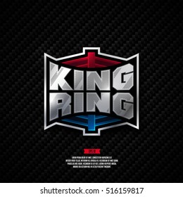 Modern professional fighting logo design. King ring boxing sign.