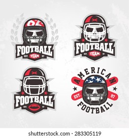 Modern Professional Football Logo Set For Sport Team