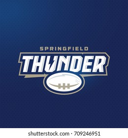 Modern professional football thunder team logo template design