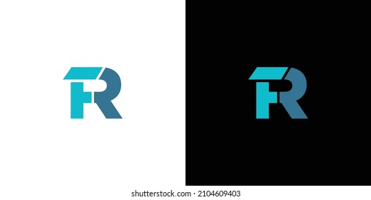 Diseño del logotipo de las iniciales de letras FR modernas y profesionales