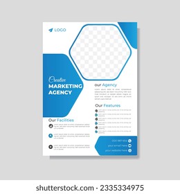 Moderne, professionelle, geometrische A4 Flyer Design Vektorvorlage.