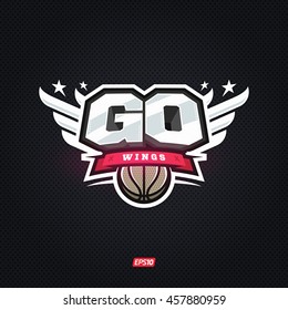 Modern professional go basketball motivation template logo design