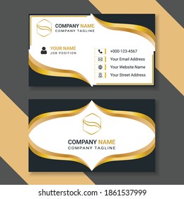 Modern professional golden business card. Creative visiting card design with luxury concept.