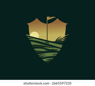 Plantilla de Vector de diseño de golf profesional moderno para club de golf	