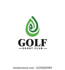 Modern professional golf logo with shape liquid and flag golf