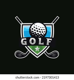 Modern professional golf logo template design for golf club badge emblem