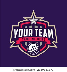 Diseño del logotipo de la plantilla de golf profesional moderna para el club de golf