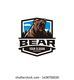 Modern professional grizzly bear logo for a sport team