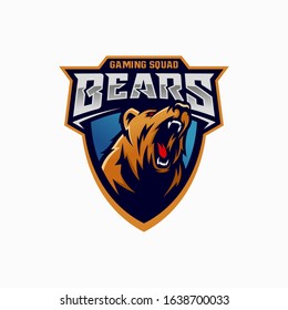 Modern professional grizzly bear logo for a sport team