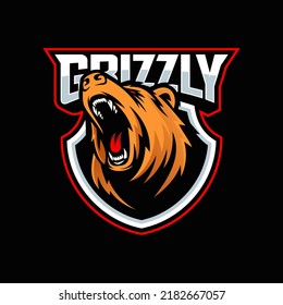Modern professional grizzly bear logo vector illustration for a sport team