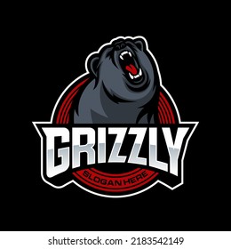 Modern professional grizzly bear logo vector illustration for a sport team