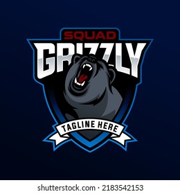Modern professional grizzly bear logo vector illustration for a sport team