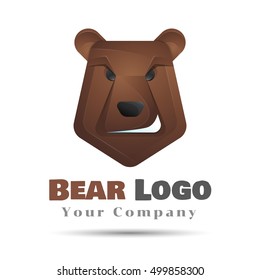 Modern professional grizzly bear logo for a sport team Colorful Vector 3d Volume Logo Design Corporate identity