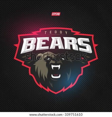 Modern professional grizzly bear logo for a sport team