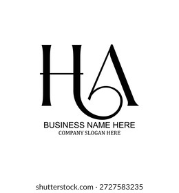 Modernes professionelles HA-Logo-Design für Unternehmen und Startups, einzigartiges HA-Branding, kreative HA-Identität, vielseitiges HA-Symbol, minimalistische flache und Vektorlogo-Inspiration, perfekt für Unternehmens- und Markenidentität