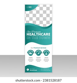 modern and Professional health care and medical roll up design, standee and banner template, Creative Minimal x Banner, Modern Minimalist Professional and Corporate Medical roll up banner	