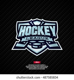 Modern professional hockey league template logo design.