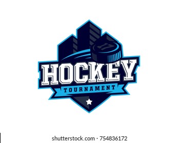 Modern professional hockey logo for sport team.