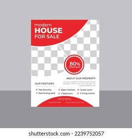 Modern Professional Home Sale Flyer template with photo for Real Estate Agent