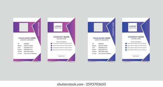 A Modern And Professional ID Card Design, Minimalist Layout With Space For Employee Details, Company Branding, And A Photo.