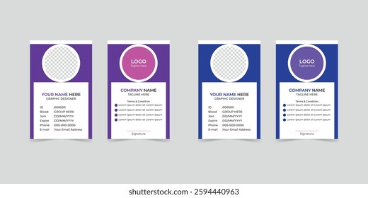 A Modern And Professional ID Card Design, Minimalist Layout With Space For Employee Details, Company Branding, And A Photo.